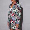 Autumn Women's Fashion Trend Print Suit Jacket