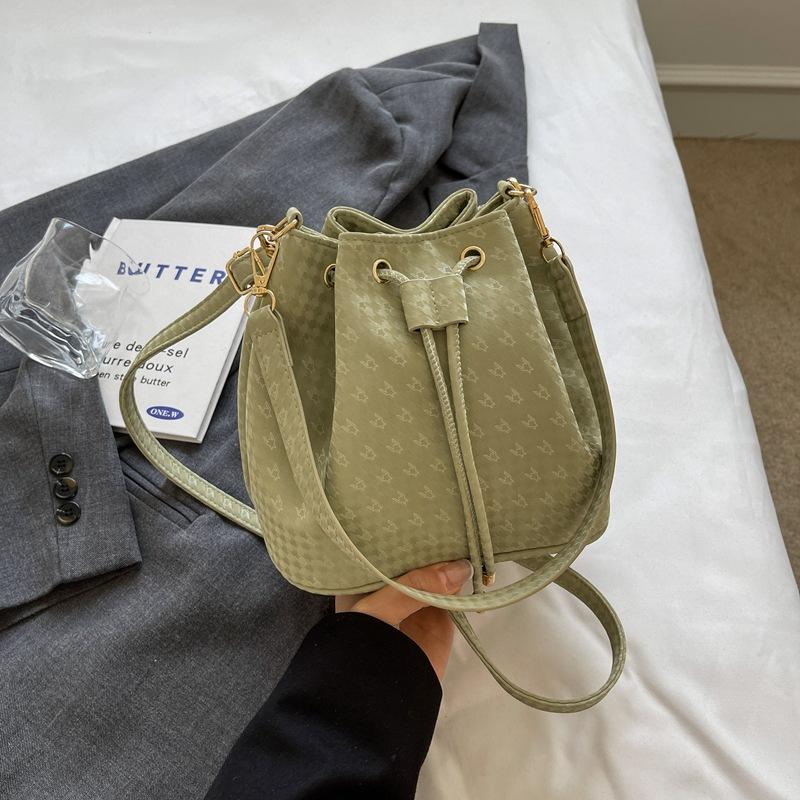 Solid Color Popular Bags In Summer New Fashion Trendy One-shoulder Simple Oblique Cross Casual Commuter Bucket Bag