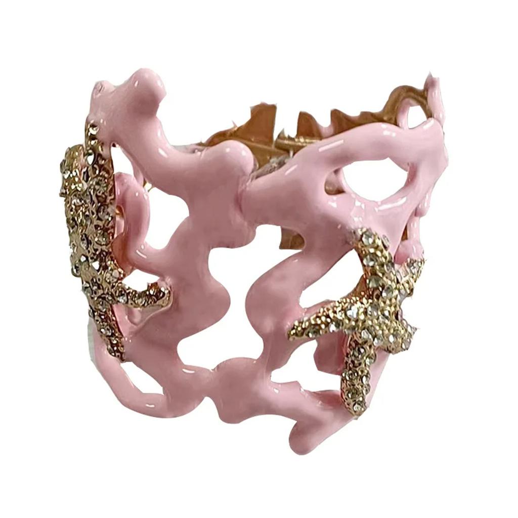 Multipurpose Irregular Coral Spring Bracelet Sturdy Alloy Bangle Adjustable Fashion Jewelry Accessory for Women