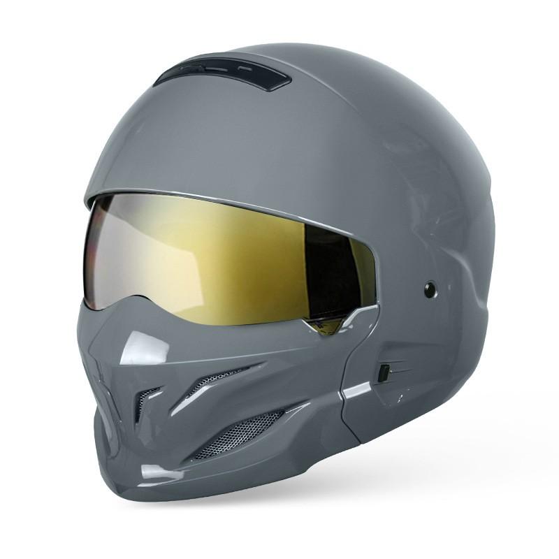 Vintage-Style Motorcycle Helmet With Bluetooth Support 3C Certified ABS Full Face Adults