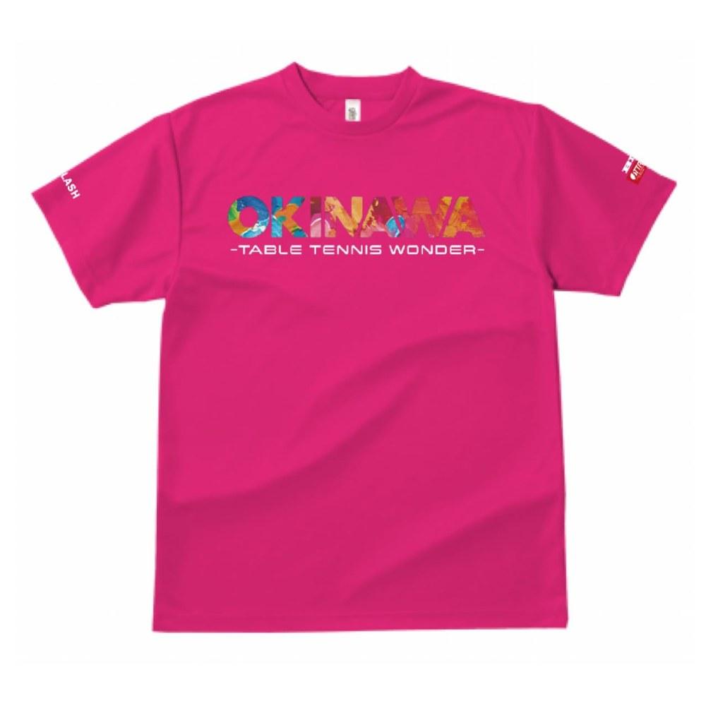 Table Tennis Uniform OKINAWA with JTTA Mark - Official Match Wear for Men and Women - Hot Pink Size S