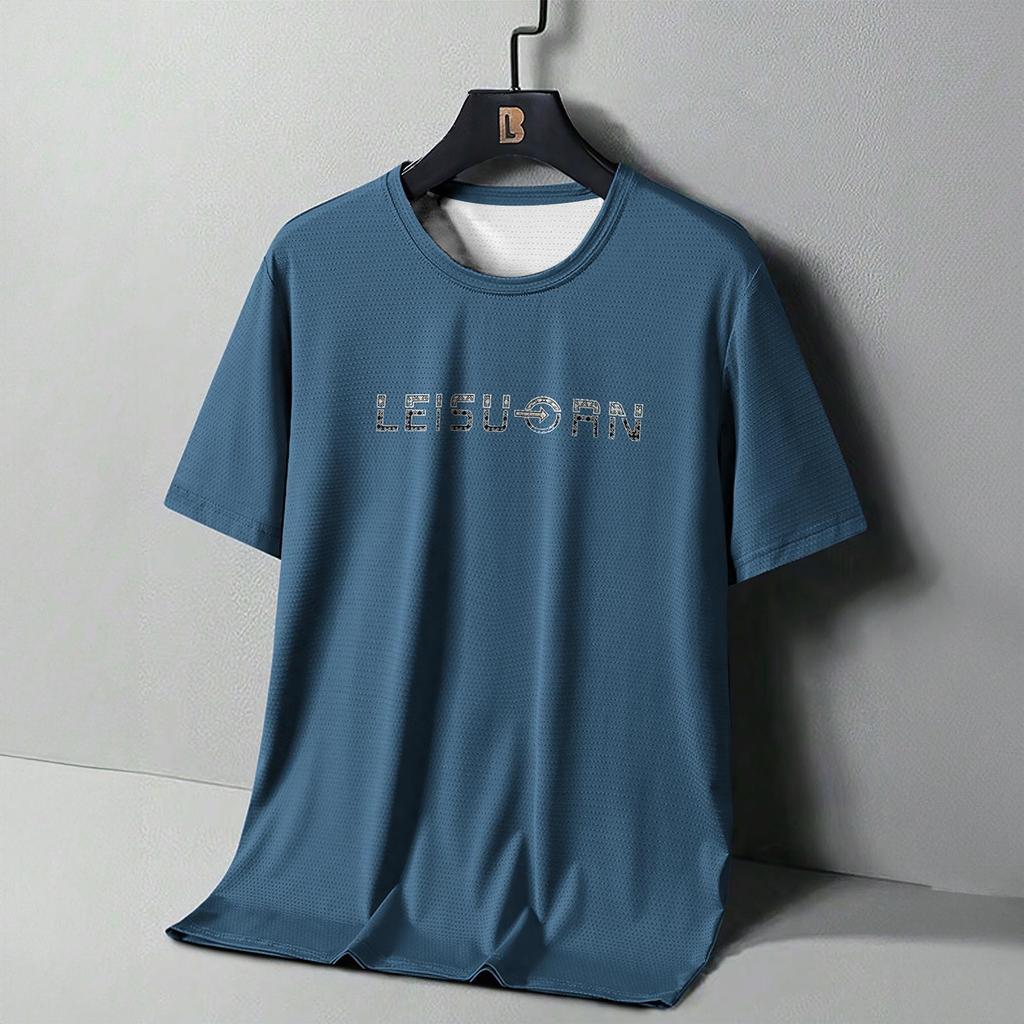 Summer Men's Running T-Shirts 3D Print Oversized Short Sleeve Tops High Elasticity Fitness T Shirt For Men Quick Dry Sports Tees