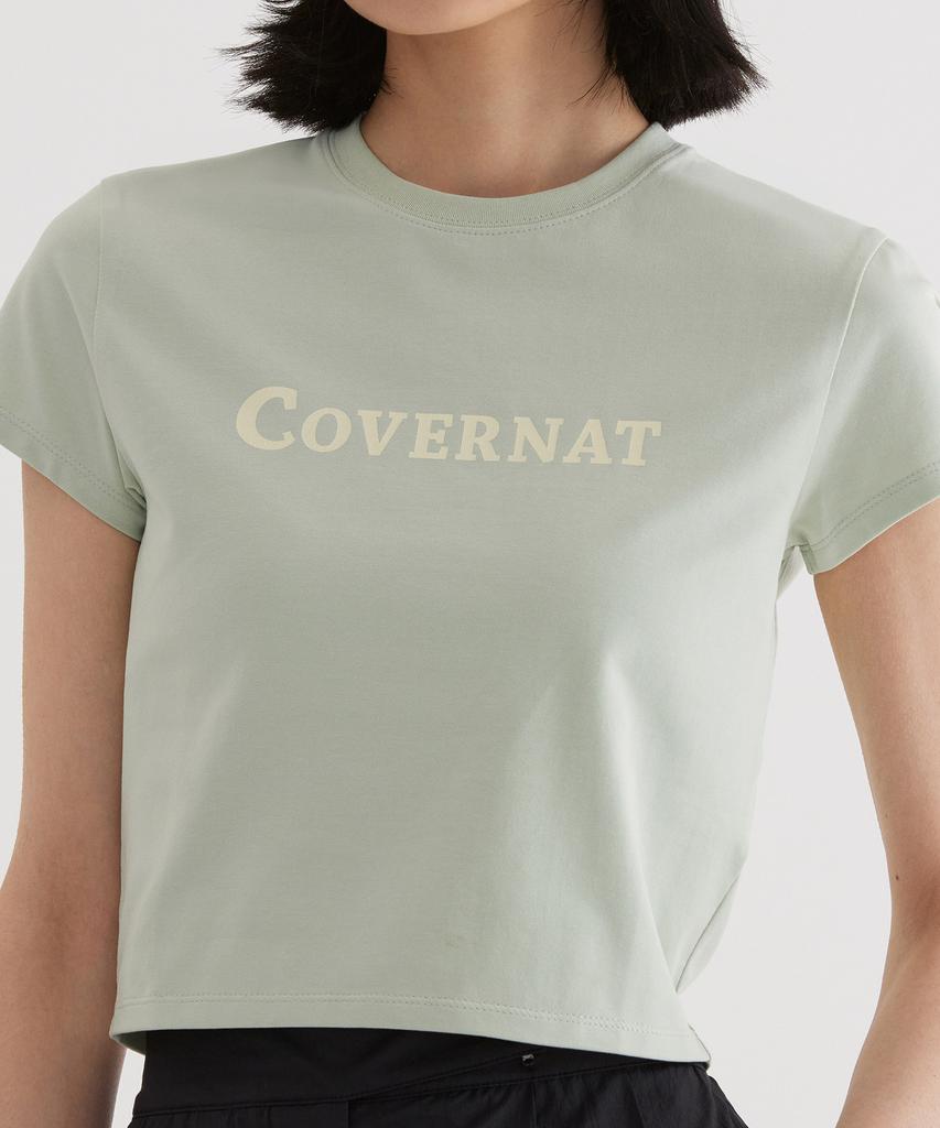 COVERNAT (W) Authentic Logo Baby Fit T-Shirt Light Green