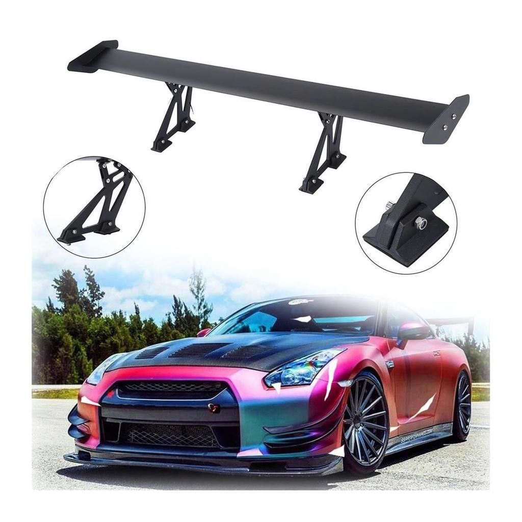 Trunk Rear Spoiler 43"/53" Car Spoiler Universal GT Aluminum Rear Trunk Wing Lacing Spoiler for Suzuki (1-Silver 110cm)