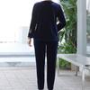 2pcs Pants Suits Spring Autumn Women's Gold Velvet Plus Size Blouse High-waist Velvet Harem Pants Two-piece Set
