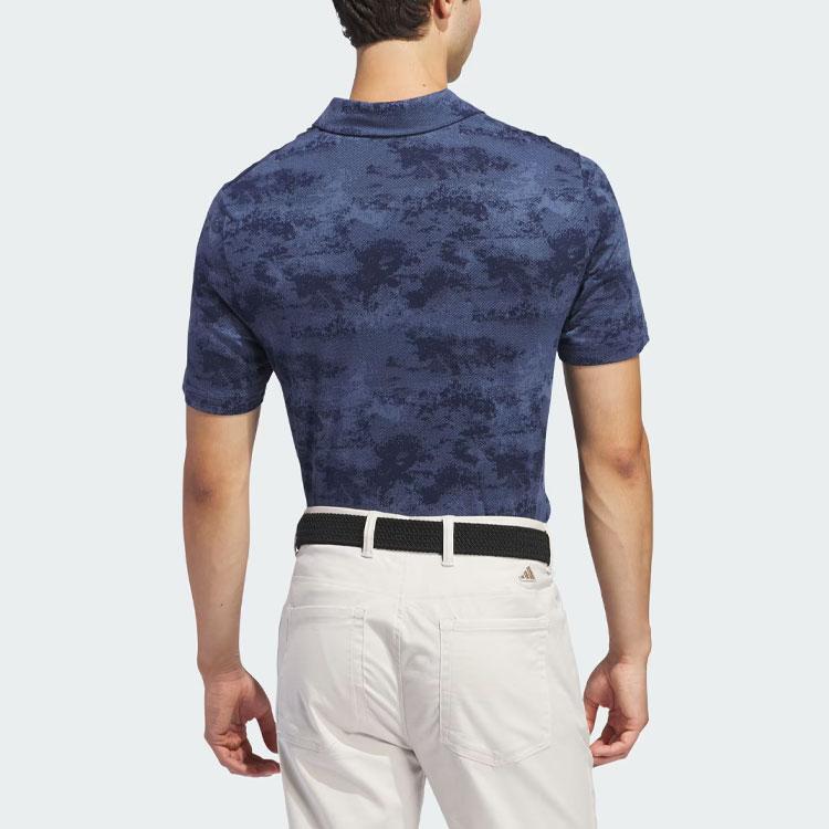 Adidas Go-To Printed Mesh Polo Shirt Men Polo Shirts Deep-Blue IU4428