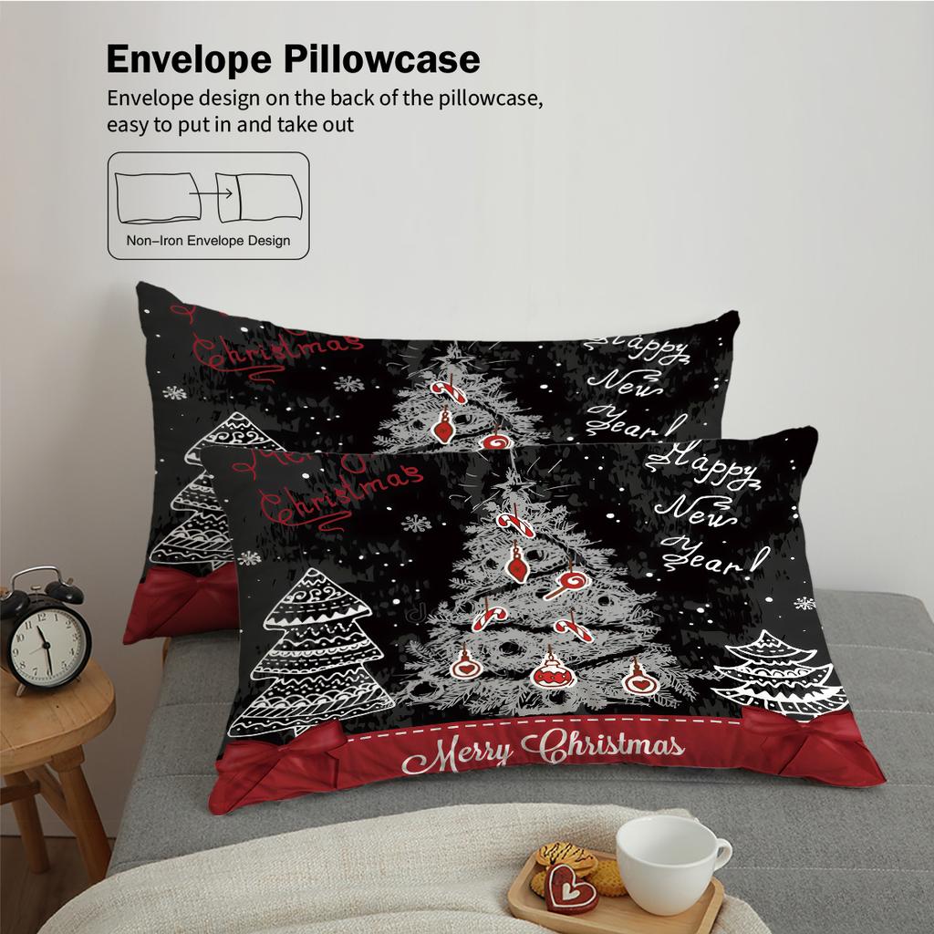 3-piece Christmas Tree Printed Coreless Bedding Set, Soft and Comfortable, Suitable for Various Sizes of Dormitory Bedrooms
