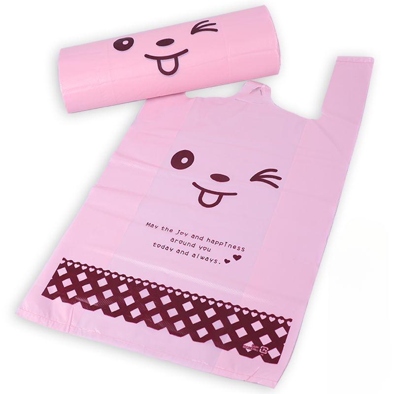 Strawberry T-Shirt Bags Plastic Shopping Bags Restaurant Bag T-Shirt Plastic Fruits Bags Reusable and Disposable