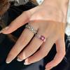 Fashion Charm   High Quality Dragon Fruit Ruby Red Rings for Women Retro Simple Blue Crystal Ring Engagement Jewelry