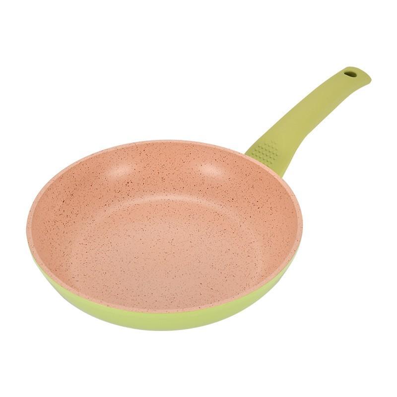 Nonstick Aluminum Frying Pan Stovetop Cooking Avocado Green 16/20/24cm Induction Gas Compatible Low-Oil Healthy 16cm Gas Stove