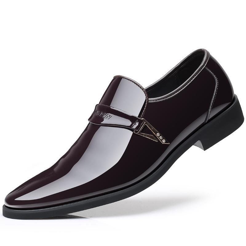 

Весна 2025 года, новые мужские туфли, корейская версия британской моды, повседневные деловые туфли из глянцевой кожи с острым носком, молодежные универсальные мужские туфли 44