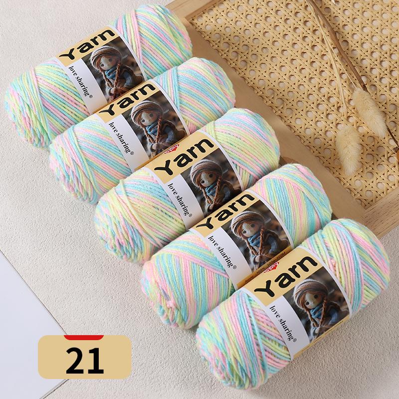 500g Gradient Dyed Colorful Yarn, Rainbow Yarn with Multiple Colors,
