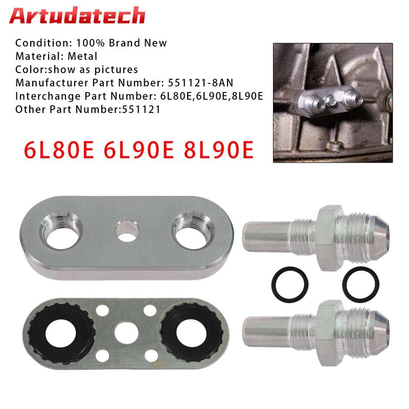 Artudatech 6L80E 6L90E 8L90E Transmission Cooler Line Adapter Plate with 8AN Fittings Seal