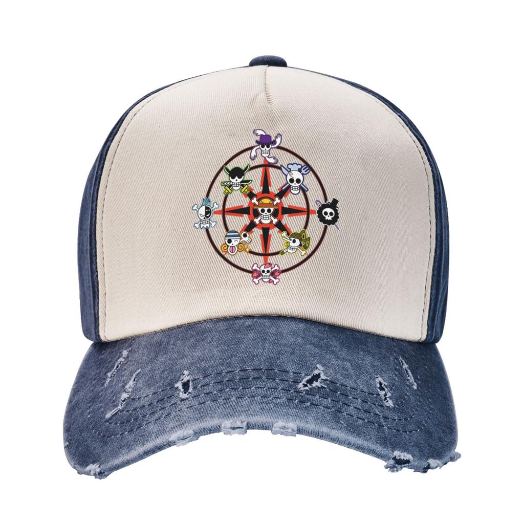 One Piece Straw Hat Baseball Cap Vintage Distressed Washed  Sun Cap Unisex Style Outdoor All Seasons Travel Adjustable Caps Hat