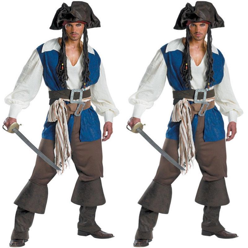 

Пиратский взрослый мужской костюм капитана косплей Хэллоуин маскарадный наряд полный комплект Tag M=US XS