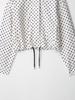 European American Women's Fashion Polka Dot Bubble Sleeve Jacket + Mini Shorts Set