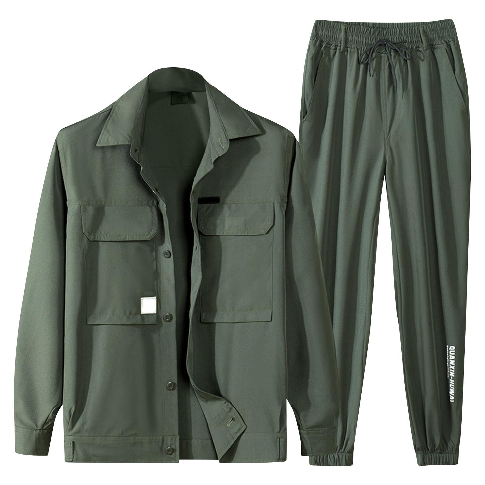 

Мужской эластичный рабочий костюм Мужской тонкий быстросохнущий повседневный кардиган Уличный износостойкий костюм XXL