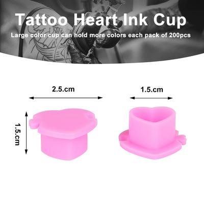 50PCS Biodegradable Tattoo Ink Cup Heart-shaped Base Environmentally Friendly Disposable Splicing Pigment Cap Tattoo Accessories
