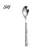 Stylish Dining Utensils Stainless Steel Tableware Set 5 Piece Ergonomic Marble Handle Flatware Includes Steak Knife Fork Spoon Coffee Durable And for