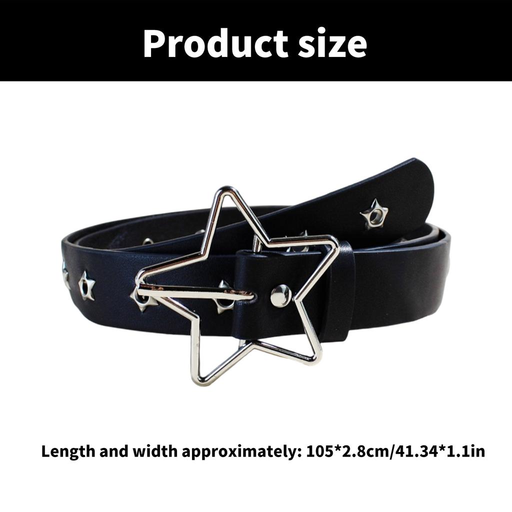 Grommet Waist Chain Buckle Punk Star Charm Grunge Belt for Women Proms Club Party for Jeans Dresses Studded