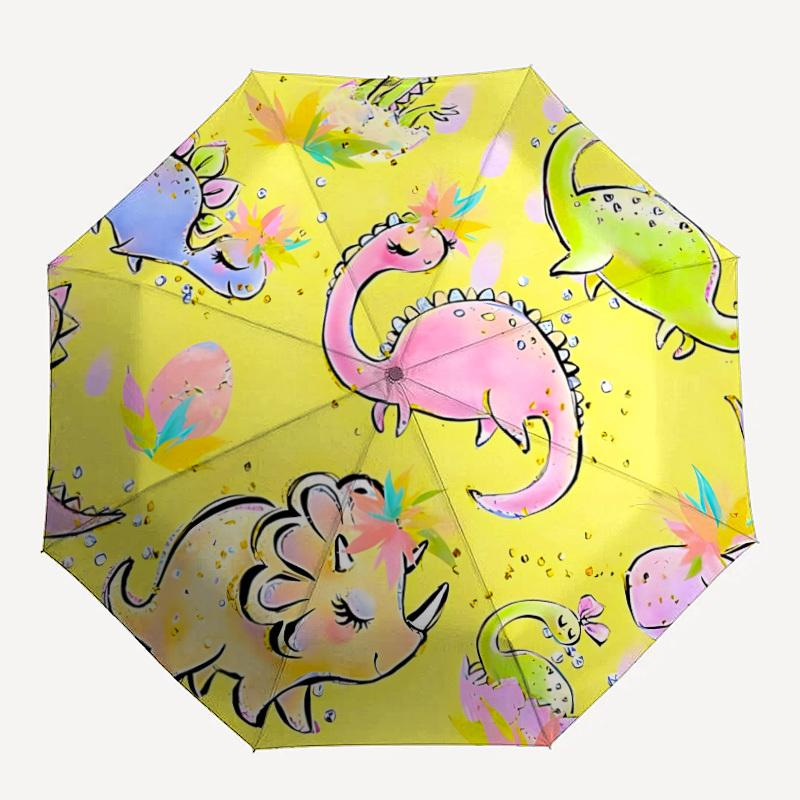 1pc Dinosaur Pattern Automatic Opening/closing umbrella, Reinforced 8-Rib Construction, Compact Travel Umbrella yy250808139