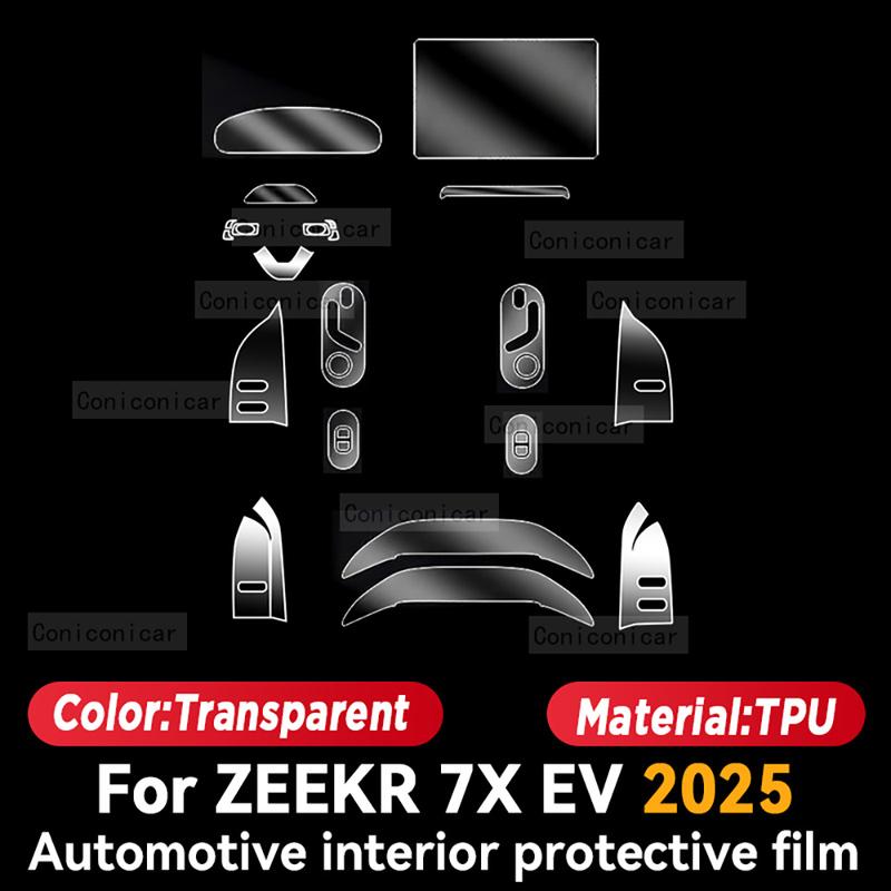 Für ZEEKR 7X EV 2025 Auto Innenraumschutz Kratzschutzfolie Instrumenten-Zentralsteuerung Navigationsbildschirm Zubehör