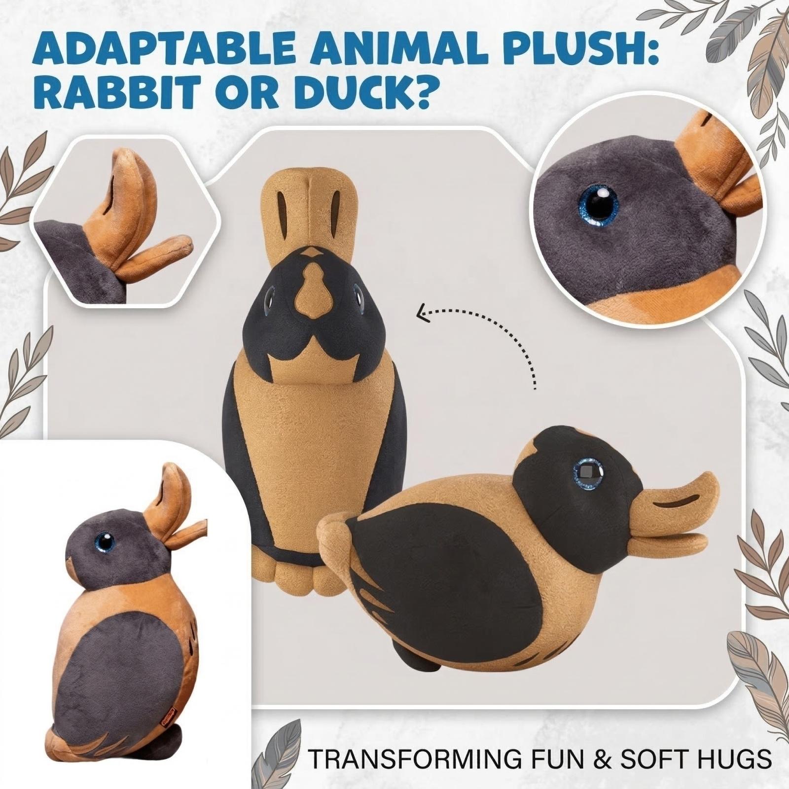 

Transformable Bunny Plush Toy - 2-in-1 Reversible Stuffed Animal, Cute Flip Toy For Kids, Unique Shape-Shifting Gift One Size