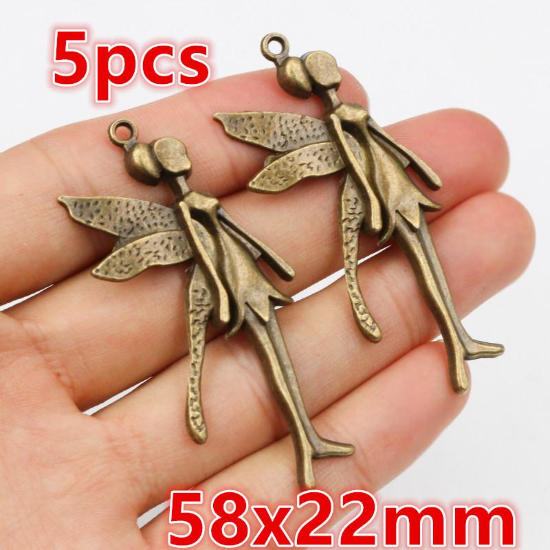 1-50pcs Alloy Metal Wings Flying Angle Heart Charms Pendant DIY Jewelry Making Accessories Findings for Necklace Keychains