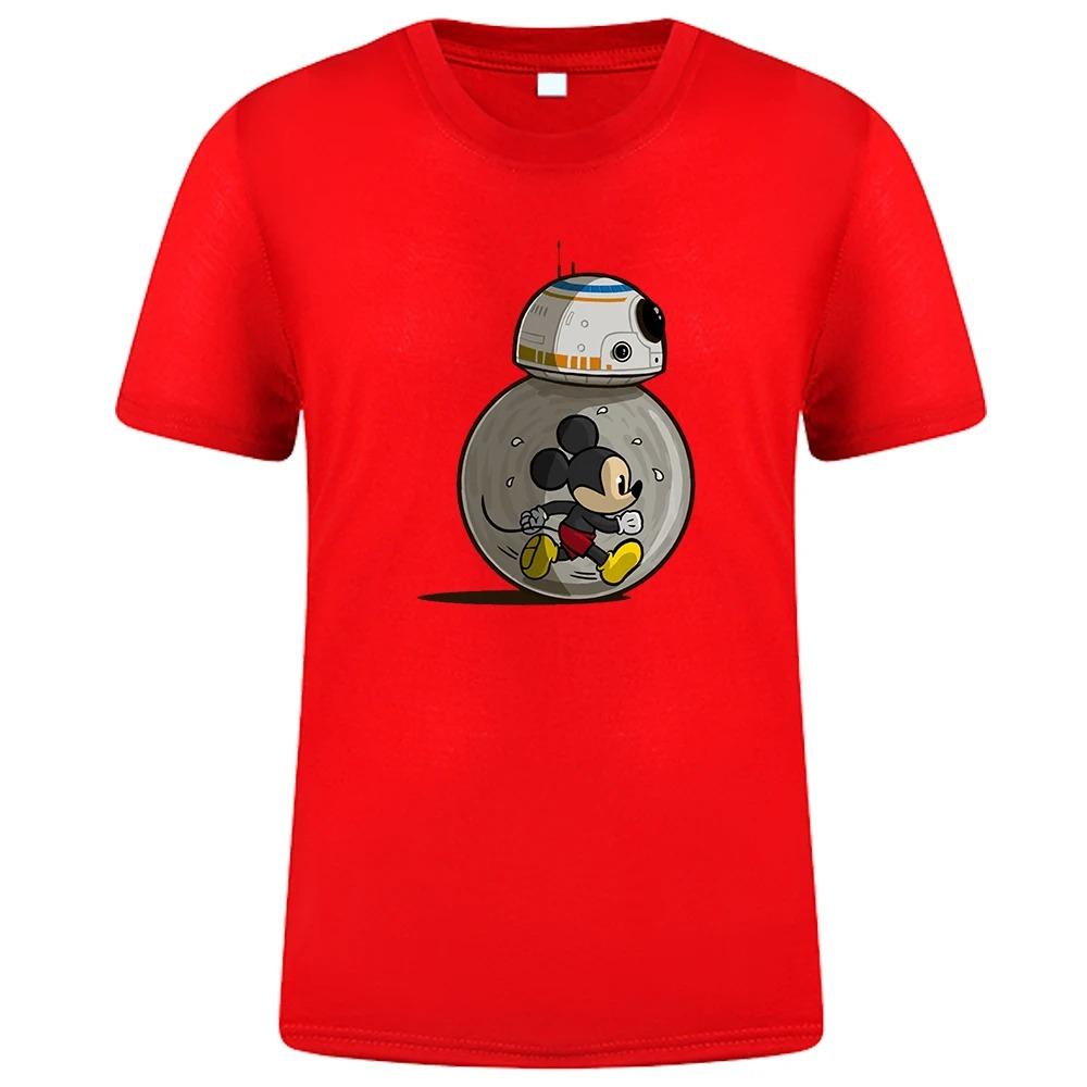 Běžecké tričko s potiskem Mickey Mouse pro muže Disney Star Wars Zábavné tričko Letní bavlněný top Harajuku móda Pánské tričko