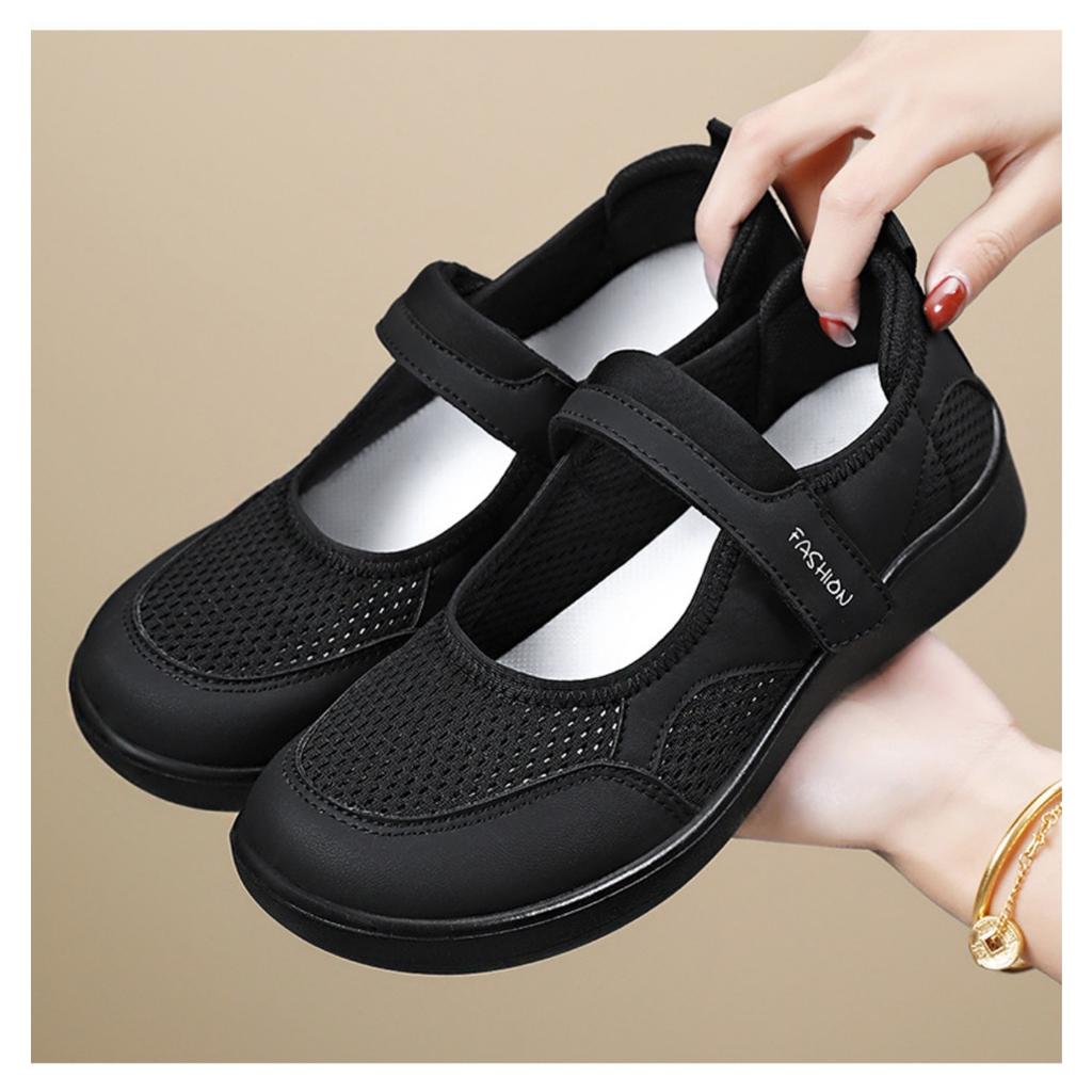 New Breathable Casual Shoes for Women In Summer Soft Soled Non Tiring Velcro Shoes