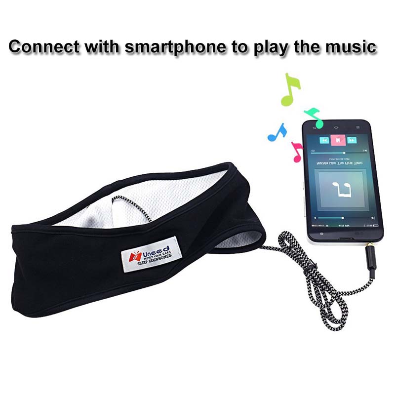 Sports Earphone Sleeping Mask Anti-noise Headphone Headband  3.5mm Wired Headset Music Player for Smartphone PC