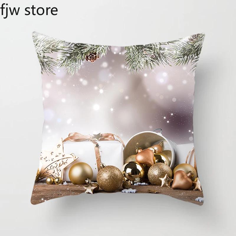 Christmas New Year Decoration Pillowcase  Ball Pendant Printed Throw Pillow Cover Sofa Cushion  Home