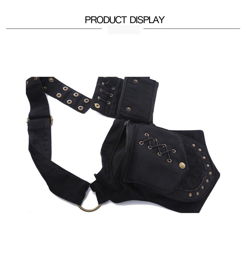Vintage Unisex Bauchtasche Mehrere Taschen Hüfttasche Leinwand Hüfttasche Damen Brusttasche Bohemian Beintasche für Handy