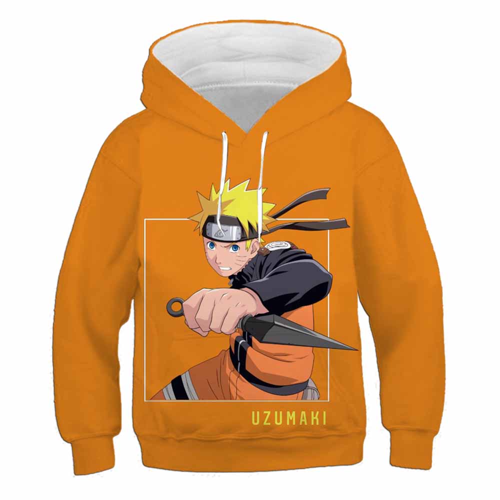 Sweat-shirt Anime NarAA pour enfants, sweat à capuche pour garçons, costume de printemps et d'automne, 4-14 ans