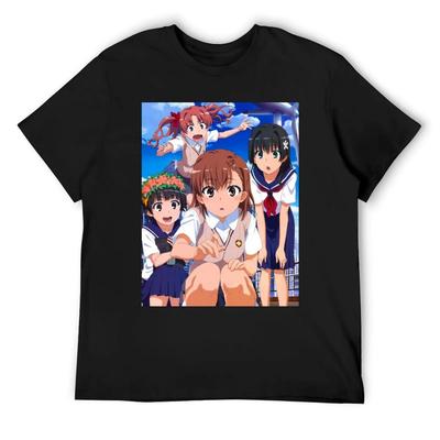 Toaru Kagaku - Misaka Mikoto, Shirai Kuroko, Saten Ruiko, Uiharu Kazari T-Shirt Cute Tops Mens Clothing