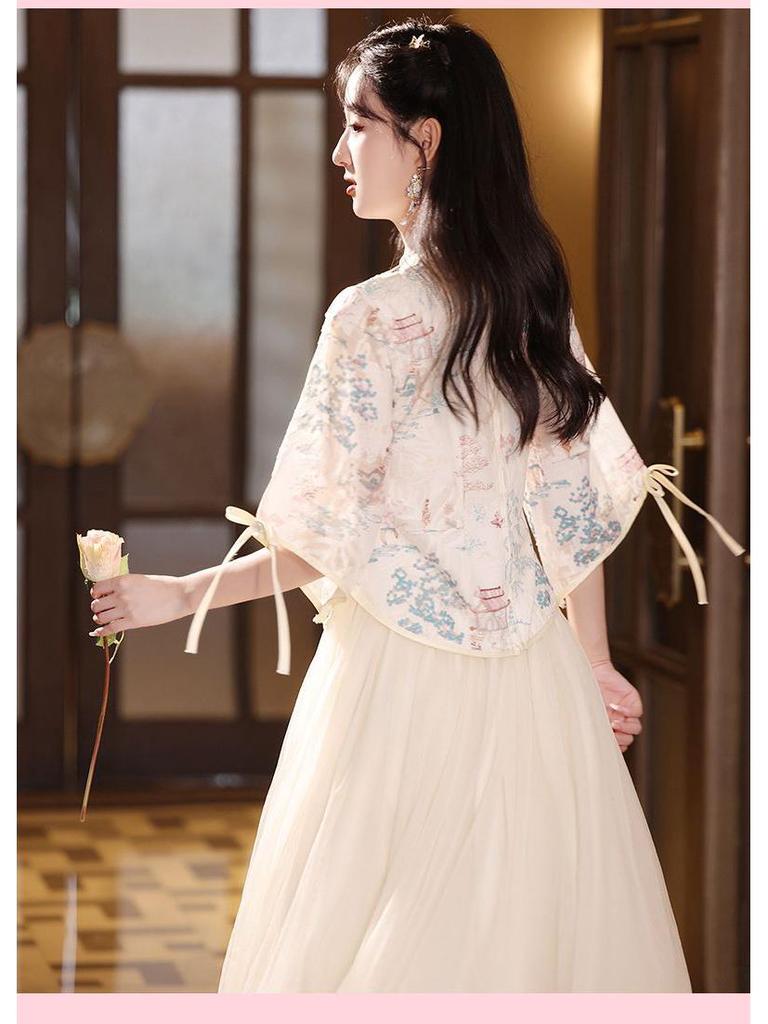 2025 Neuer Stil Champagner Langarm Brautjungfernkleid für Herbst-/Winterhochzeit