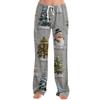 Ladies' Loose And Casual Christmas Printed Wide Leg Pants With Elastic Waistband Drawstring And Pocket Pants