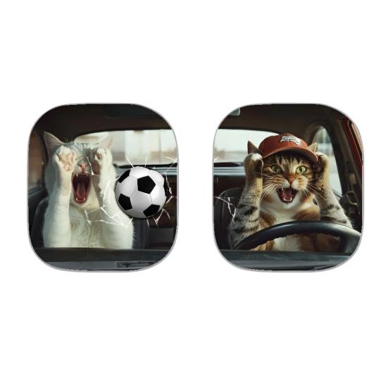 2Pcs Animal Print Car Sun Shade High-Density Aluminum Foil Windshield Sunshade Blocks UV Rays Sun Visor All-Season Protection Vehicle Sun Protector