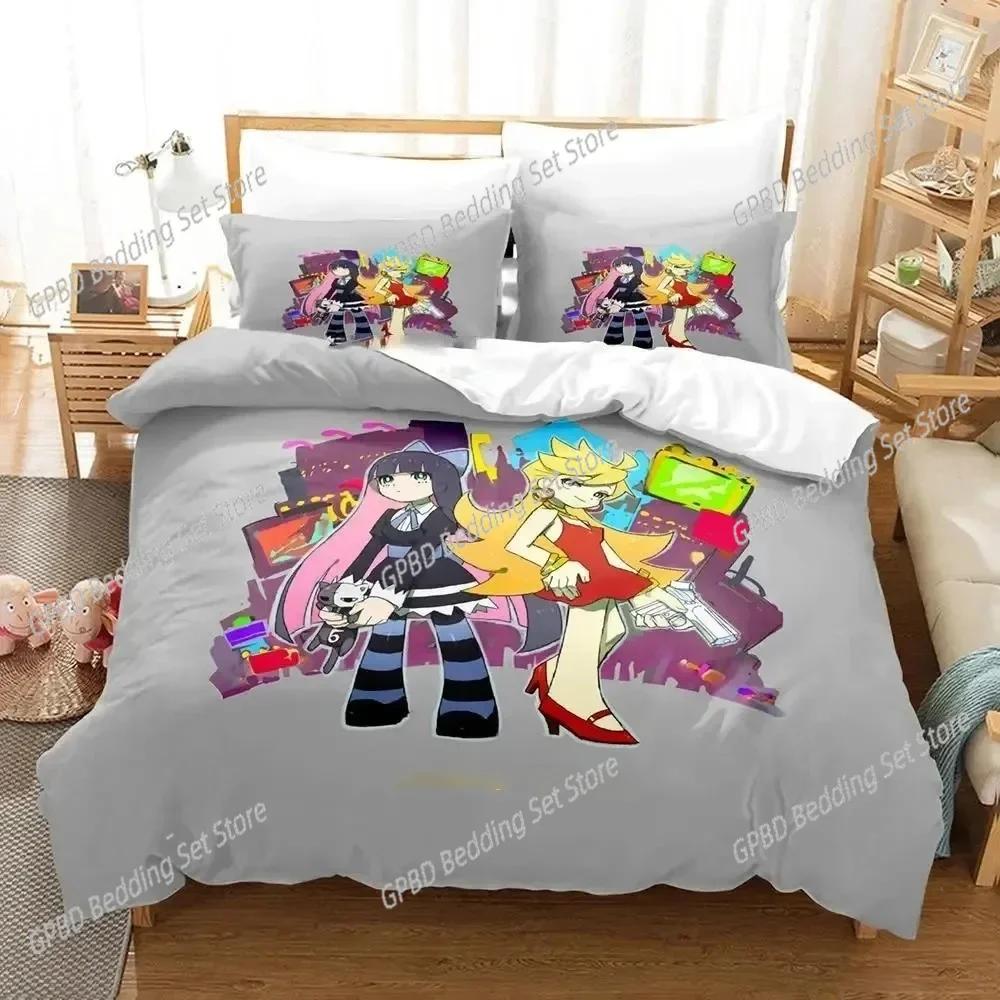 Anime Panty Stocking Garterbelt Bedding Set 3D Printed Suitable for Bedroom Duvet Cover Set With Pillowcases Kids Home Textile