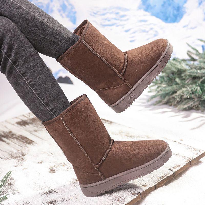 Sole snow boots winter velvet warm snow cotton shoes bread shoes thickened cold-proof and non-slip short boots