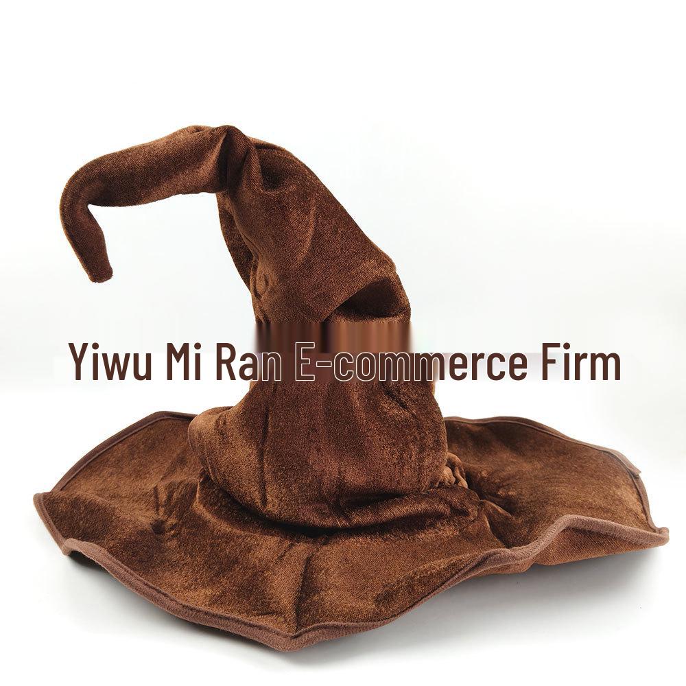 Pălărie de vrăjitoare cu pânză de păianjen luminoasă, decorațiune de Halloween