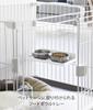 Yamazaki Food Bowl Tray for Pet x x Attaches to Floats Height 11042 Cages, White, W30.8 D17.9 H6.6cm, Nooks, Cage, Up, Adjustable,