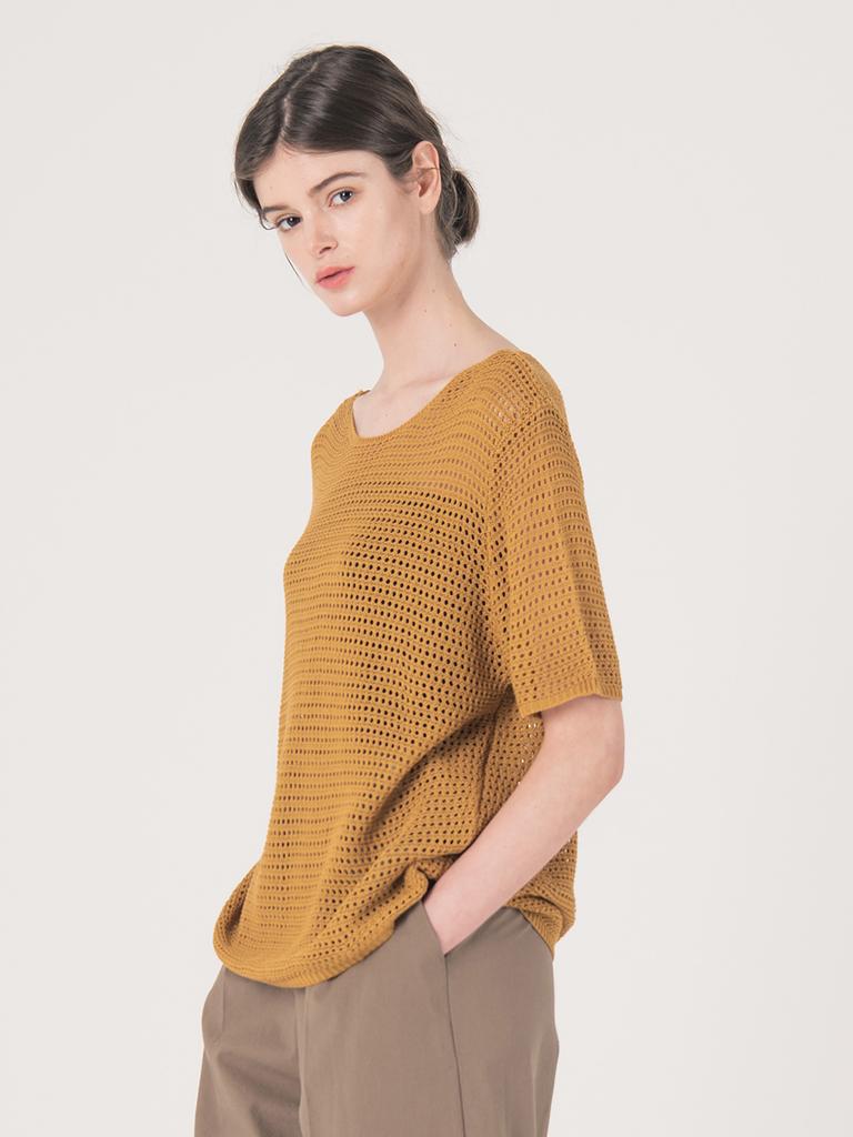 WEDNESDAY DELIGHT Wed_Volume Sleeve Knit Top_Brown