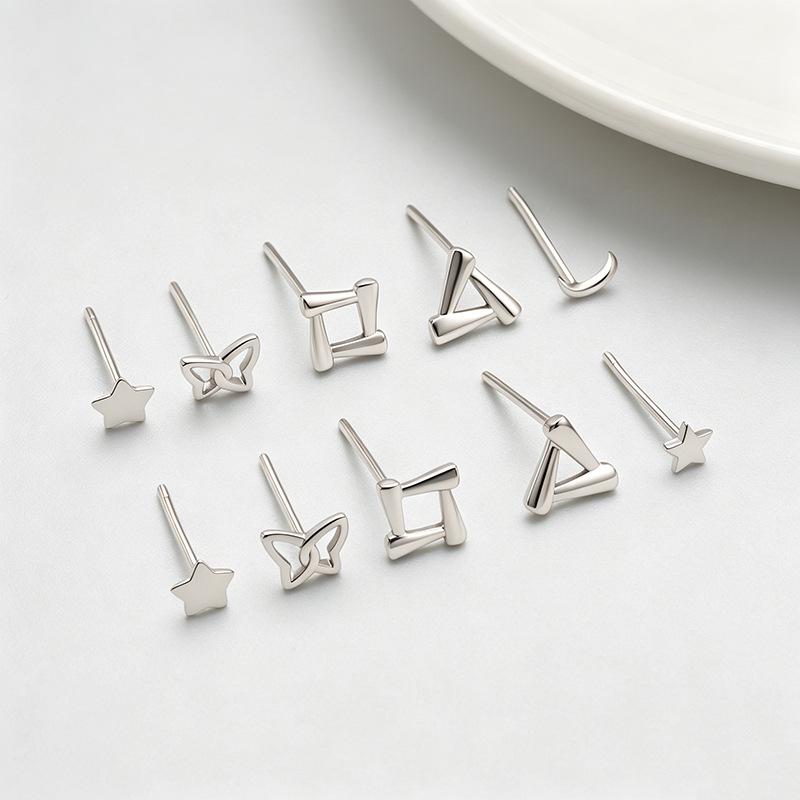 Elegant S999 Pure Silver Stud Earrings for Women – Simple, Versatile, Care-Friendly, and Perfect for All-Day Wear.
