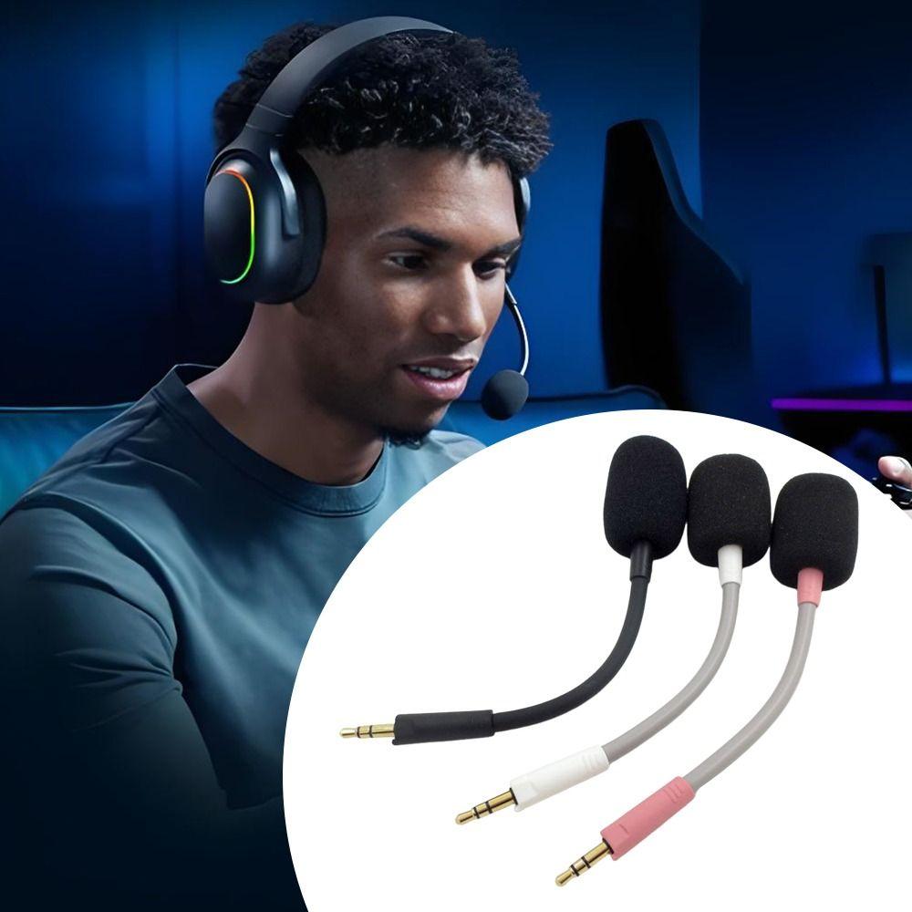 Microfono Staccabile per Cuffie da Gioco Flessibile Microfono da Gioco Jack 3,5mm Asta Microfono Universale Cancellazione del Rumore Microfono da Gioco per Razer Barracuda X