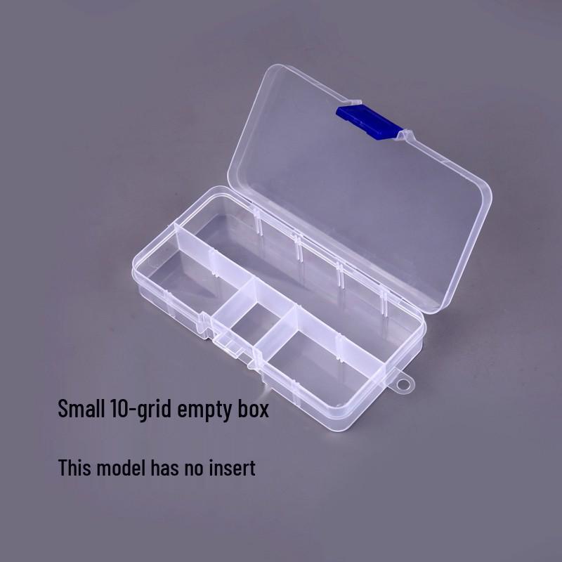 

Compact 10-Compartment Transparent Plastic Organizer Box for Jewelry and Parts