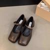 Coarse heel high heels black Mary Jane small leather shoes women's shoes new spring and autumn gentle single shoes