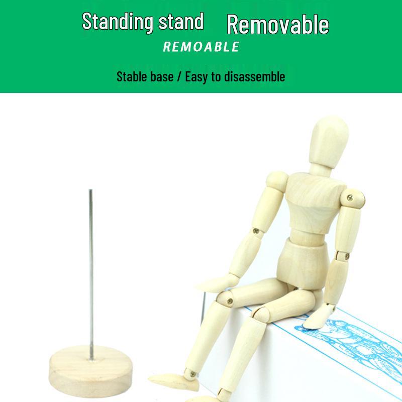 10-Inch Wooden Articulated Hand Figure for Home Décor and Sketching