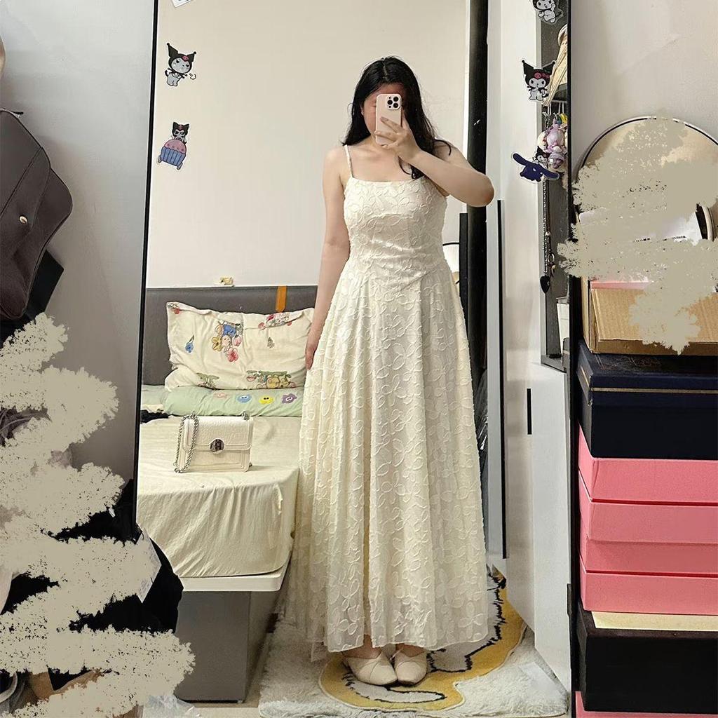 Elegant French Lace Spaghetti Strap Maxi Dress & Cardigan Set