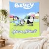 Bluey Custom Name Tapestry Aesthetic Wall Tapestry Durable Comfort Perfect for Meditation Room Ideal for All Seasons Birthday Christmas Gift